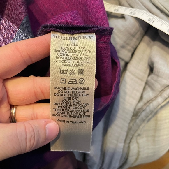 Burberry Brit women’s purple nova check babydoll dress with 3/4 sleeves XS - Picture 5 of 6